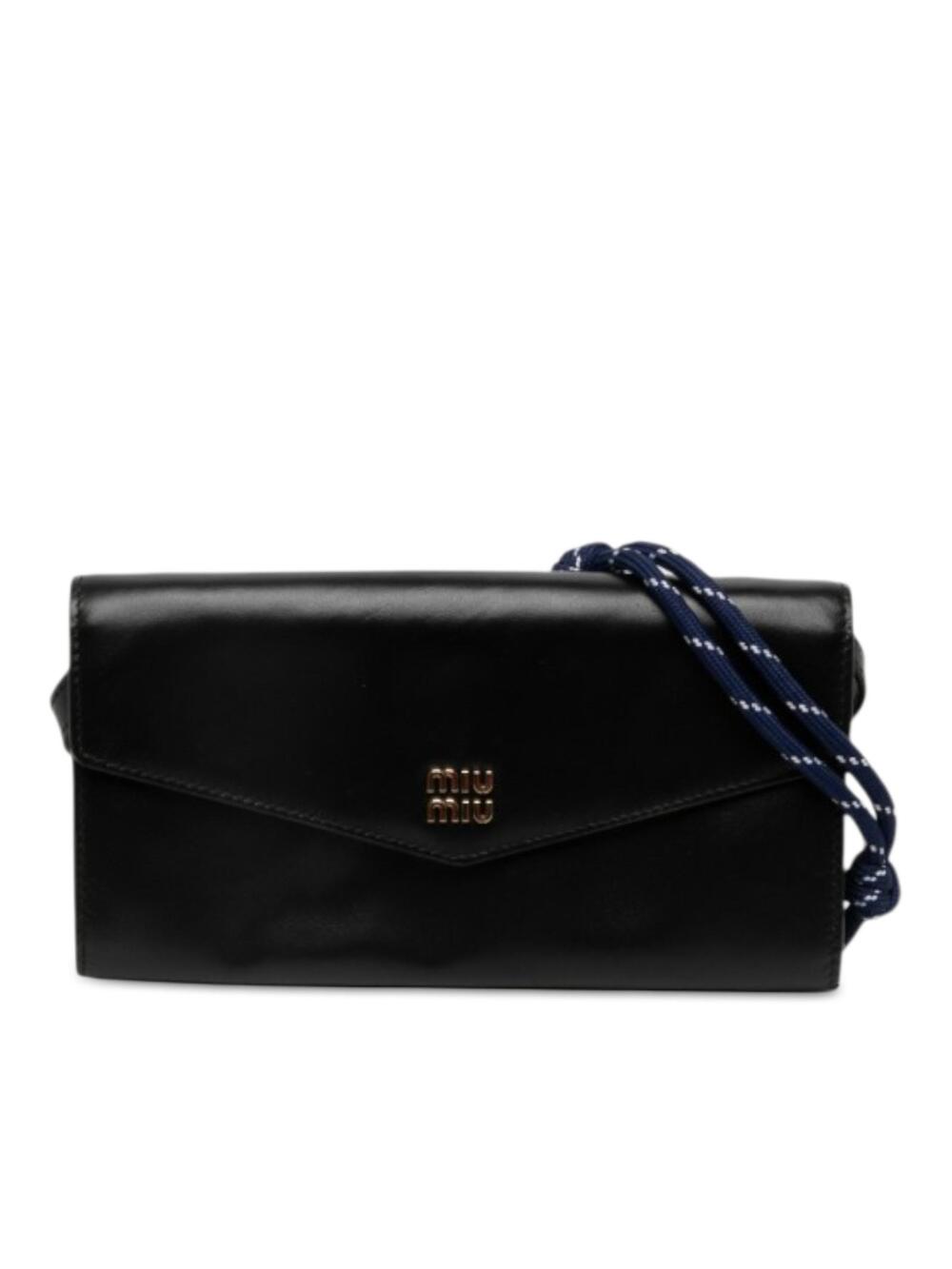 Miu Soft Calf Logo Wallet On #366224M54B